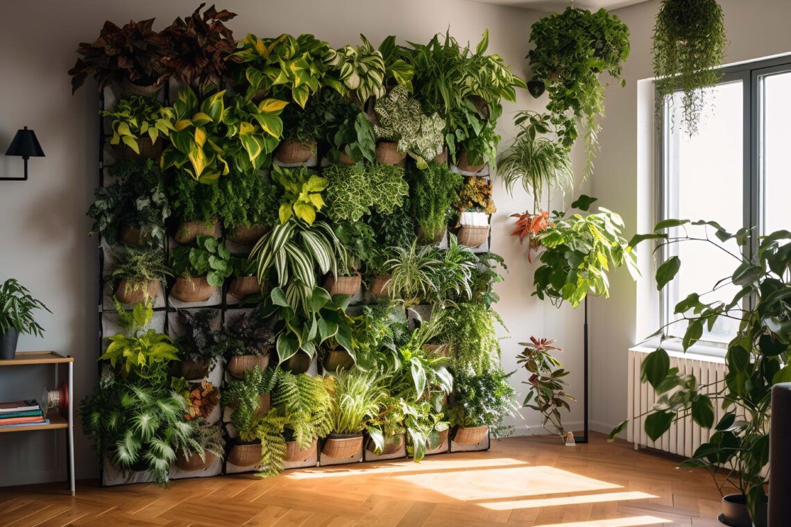 Die vertikale Pflanzenwand für mehr tropisches Grün in der kalten Winterzeit
